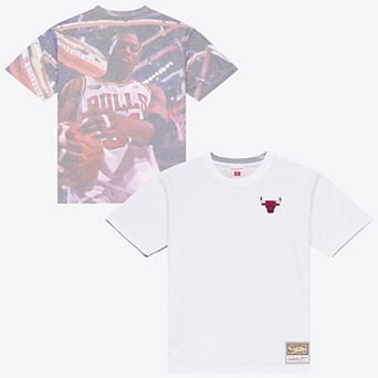 Men's Mitchell & Ness Dennis Rodman White Chicago Bulls Hardwood Classics Player Sublimated T-Shirt