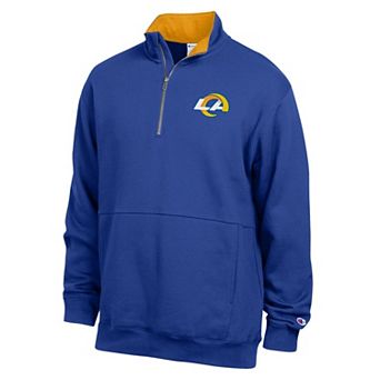 Men's Champion Royal/Gold Los Angeles Rams Fleece Quarter-Zip Pullover
