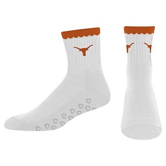 Women's PRO Compression Texas Longhorns White Heartshape Grippers Yoga-Pilates Quarter Socks