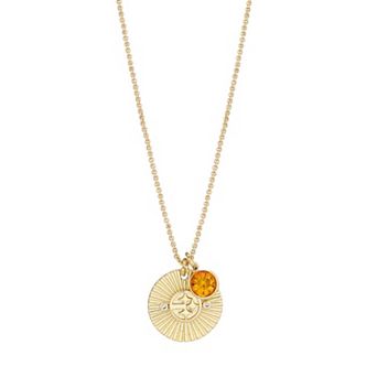 Women's LUV AJ Gold Pittsburgh Steelers Spiral and Stone Charm Necklace