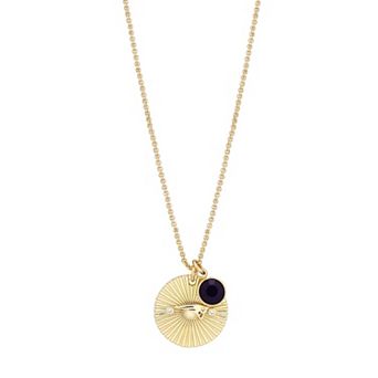 Women's LUV AJ Gold New England Patriots Spiral and Stone Charm Necklace