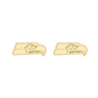 Women's LUV AJ Gold Seattle Seahawks Logo Stud Earrings