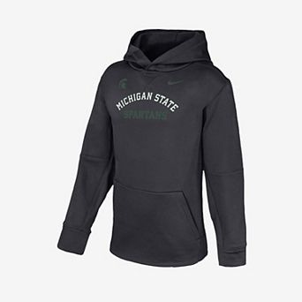 Youth Nike Anthracite Michigan State Spartans Arched Therma-FIT Hoodie