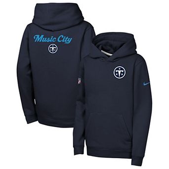 Youth Nike Navy Tennessee Titans 2026 Rivalries Collection Sideline Club Fleece Pullover Hoodie