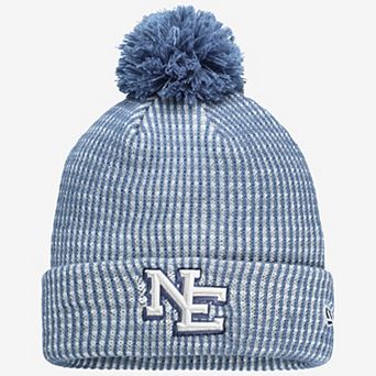 Youth New Era Blue New England Patriots 2026 Rivalries Collection Sideline Cuffed Knit Hat with Pom
