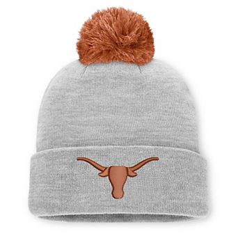 Unisex Nike Heather Gray Texas Longhorns Primetime Script Cuffed Knit Hat with Pom