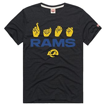 Unisex Homage Charcoal Los Angeles Rams NFL ASL Collection by Love Sign Tri-Blend T-Shirt