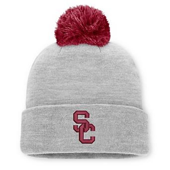 Unisex Nike Heather Gray USC Trojans Primetime Script Cuffed Knit Hat with Pom