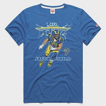 Unisex Homage Aaron Donald Royal Los Angeles Rams NFL Blitz Graphic Tri-Blend T-Shirt