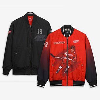 Men's FE Steve Yzerman Red/Black Detroit Red Wings Reversible Full-Zip Bomber Jacket