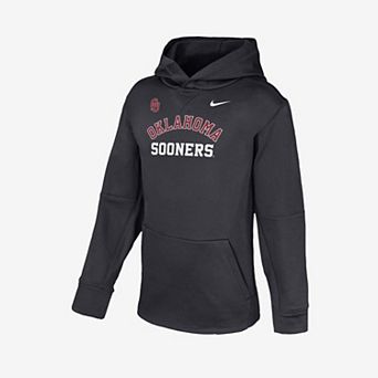 Youth Nike Anthracite Oklahoma Sooners Arched Therma-FIT Hoodie