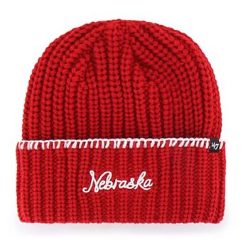 Women's '47 Scarlet Nebraska Huskers Blanket Stitch Cuff Knit Hat