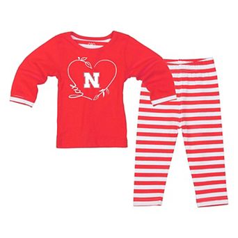 Girls Toddler Wes & Willy Scarlet Nebraska Huskers 2 pc Long Sleeve Top and Pants Set