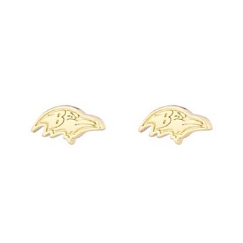 Women's LUV AJ Gold Baltimore Ravens Logo Stud Earrings