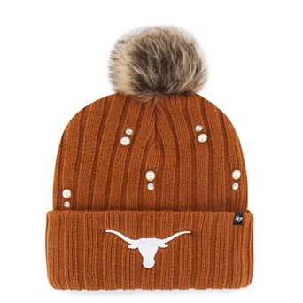 Women's '47 Texas Orange Texas Longhorns Pearl Fur Knit Hat with Pom
