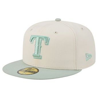 Men's New Era Cream/Green Texas Rangers Color Pack 59FIFTY Fitted Hat