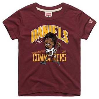 Youth Homage Jayden Daniels Burgundy Washington Commanders Player Graphic Tri-Blend T-Shirt