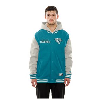 Men's New Era Teal/Gray Jacksonville Jaguars Full-Snap Fleece Hooded Jacket