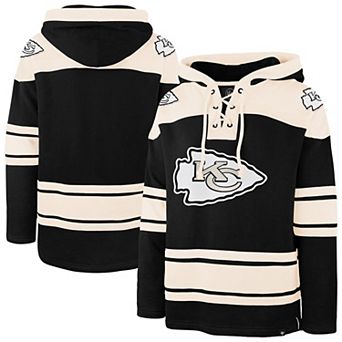 Men's '47 Black Kansas City Chiefs Superior Lacer Hoodie