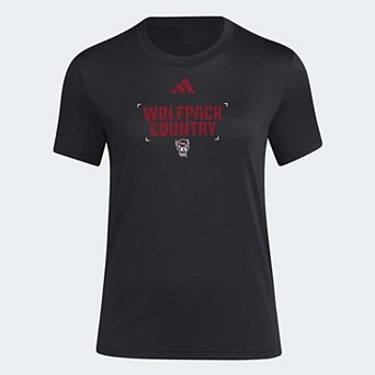 Women's adidas Black NC State Wolfpack Locker Slogan Pre-Game T-Shirt