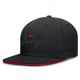 Men's Nike Black Ohio State Buckeyes Dri-FIT Primetime Script Fitted Hat