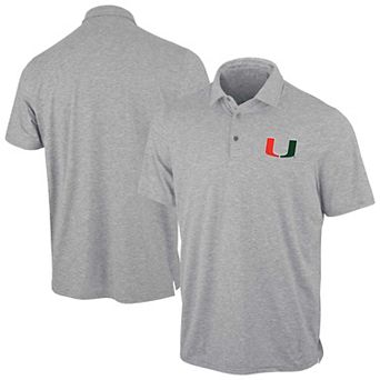 Men's Antigua Heather Gray Miami Hurricanes Static Polo