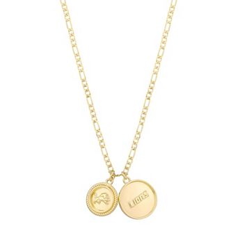 LUV AJ Detroit Lions Double Coin Logo Necklace