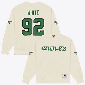 Women's Mitchell & Ness Reggie White Cream Philadelphia Eagles Name & Number Sweatshirt