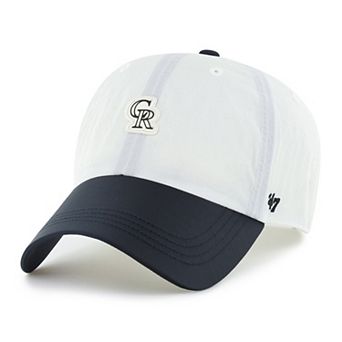 Unisex '47 White/Black Colorado Rockies Modernia Clean Up Adjustable Hat