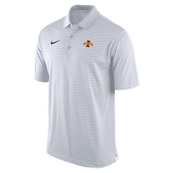Men's Nike White Iowa State Cyclones Dri-FIT Tour Stripe Polo
