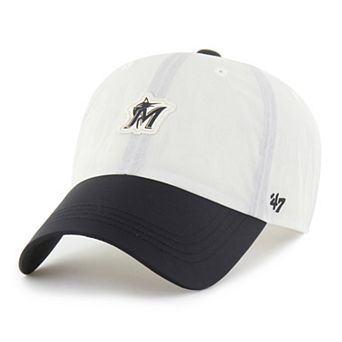 Unisex '47 White/Black Miami Marlins Modernia Clean Up Adjustable Hat