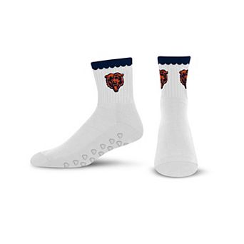 Women's PRO Compression Chicago Bears White Heartshape Grippers Yoga-Pilates Quarter Socks