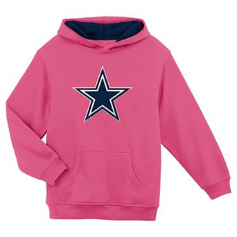 Girls Youth Outerstuff Pink Dallas Cowboys Prime Fleece Pullover Hoodie