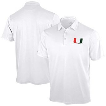 Men's Antigua White Miami Hurricanes Unshakeable Solid Polo