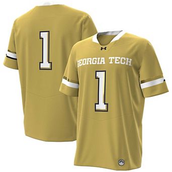 Men's Under Armour #1 Gold Georgia Tech Yellow Jackets Home Replica Football Jersey