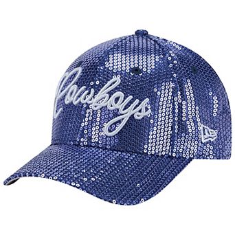 Girls Youth New Era Navy Dallas Cowboys Sequin 9FORTY A-Frame Adjustable Hat