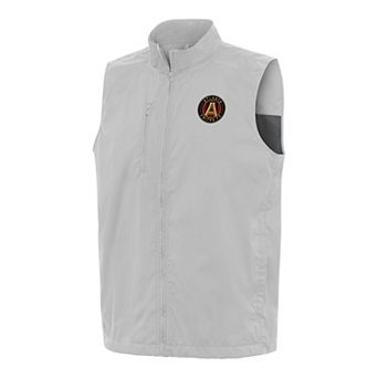Men's Antigua Gray Atlanta United FC Brisk Full-Zip Vest
