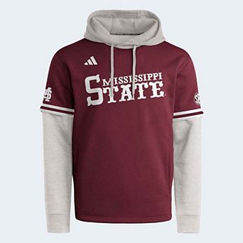 Men's adidas Maroon Mississippi State Bulldogs Baseball Pullover Hoodie