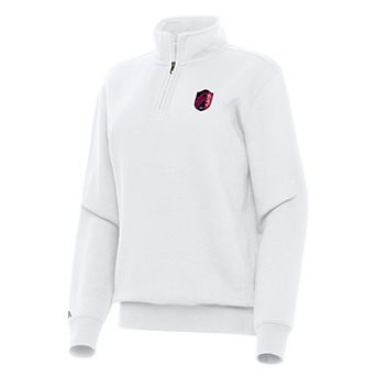 Women's Antigua White St. Louis City SC Victory Quarter-Zip Pullover Top