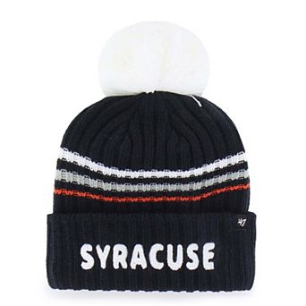 Women's '47 Navy Syracuse Orange Seasonal Fuzzy Script Big Pom Knit Hat