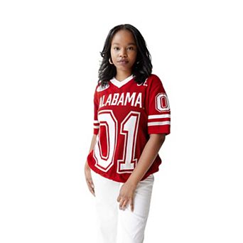 Women's Gameday Social Crimson Alabama Crimson Tide Knit Football Jersey Sweater