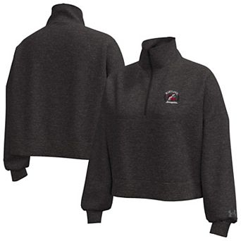 Women's Under Armour Heather Black Maryland Terrapins Icon Fleece Half-Zip Jacket