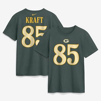 Men's Nike Tucker Kraft Green Green Bay Packers 2026 Rivalries Collection Player Name & Number T-Shirt