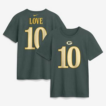 Men's Nike Jordan Love Green Green Bay Packers 2026 Rivalries Collection Player Name & Number T-Shirt