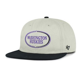Unisex '47 Gray/Black Washington Huskies Ovalcrest Captain Snapback Hat
