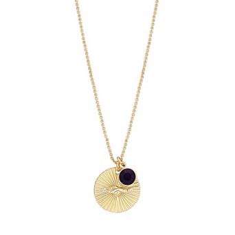 Women's LUV AJ Gold Denver Broncos Spiral and Stone Charm Necklace