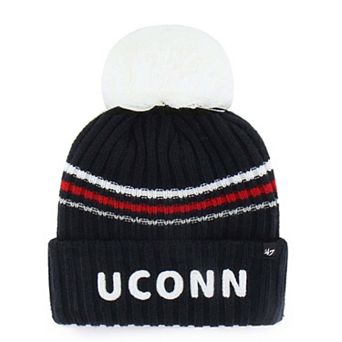 Women's '47 Navy UConn Huskies Seasonal Fuzzy Script Big Pom Knit Hat