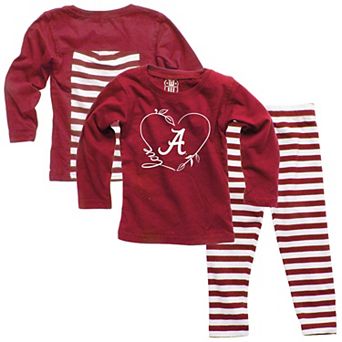 Girls Infant Wes & Willy Crimson Alabama Crimson Tide Long Sleeve Top and Pant Set