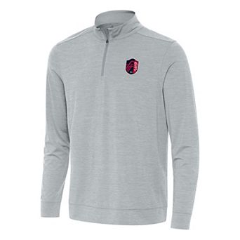 Men's Antigua Heather Gray St. Louis City SC Bright Quarter-Zip Top