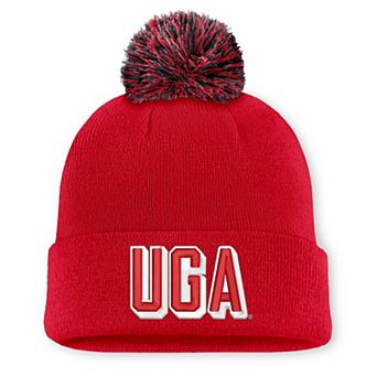 Unisex Nike Red Georgia Bulldogs Letter Mascot Knit Hat with Pom